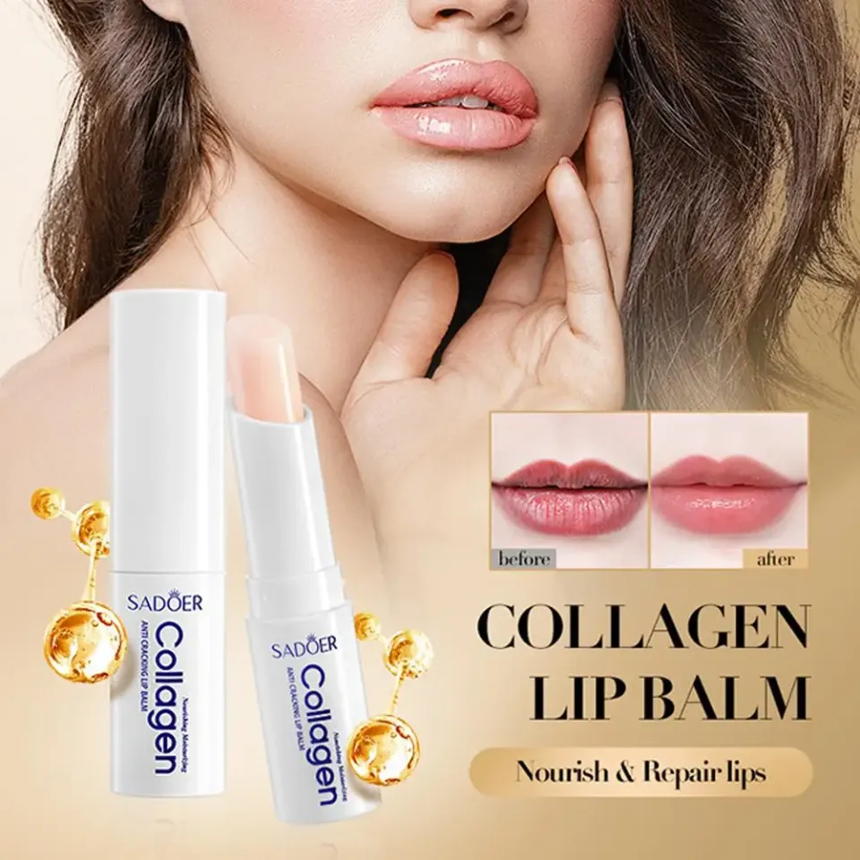 Nourish Lipstick Collagen Lip Balm Anti Cracking Moisturizing Natural Smoothing Lip Lines Makeup Lipstick Repair Lip Care Cream