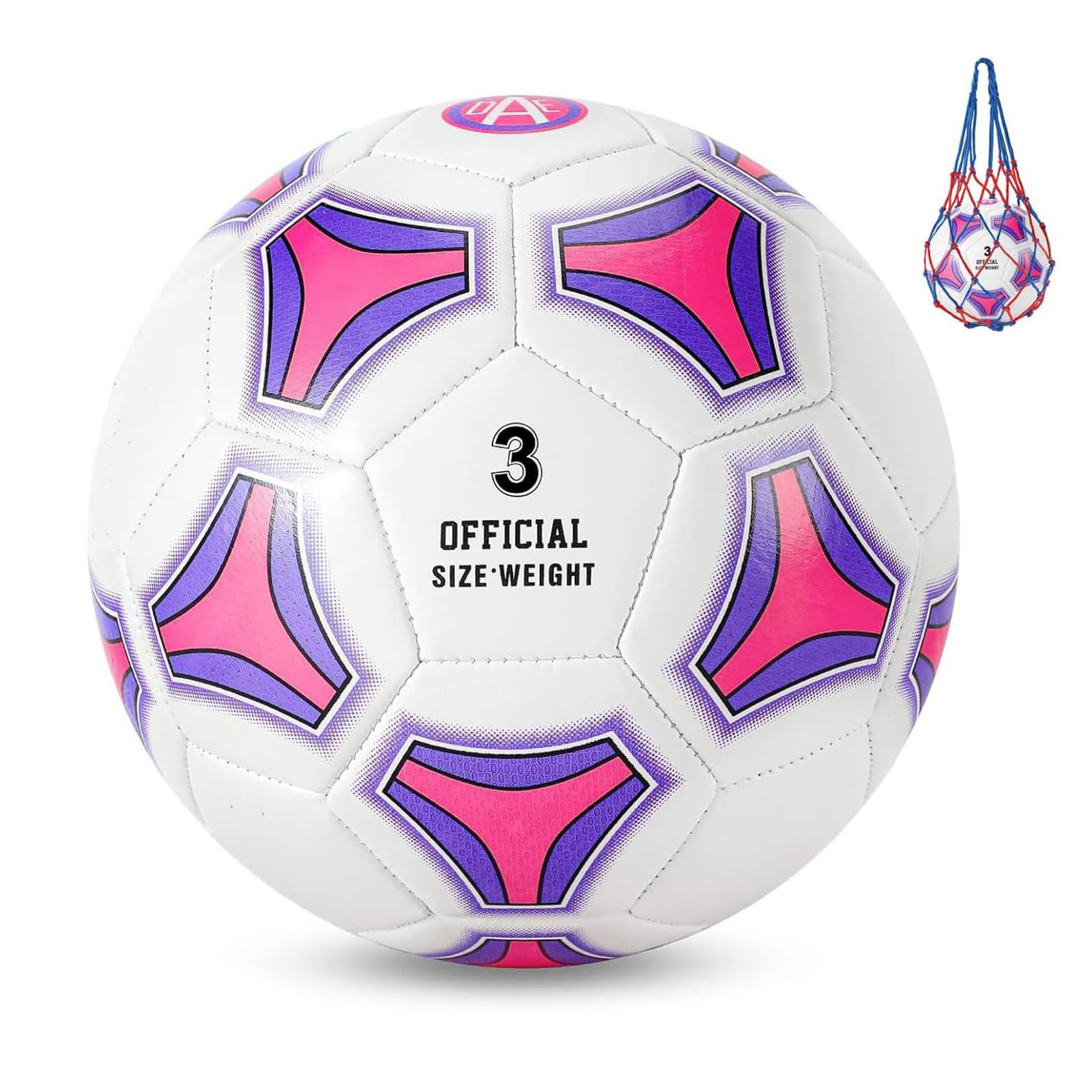 STEEFAN Pink Soccer Ball Full Size 3/4/5 for Kids Outdoor Play,Color Change Soccer Stuff with Official Size Ball Needles and Air Pump,Gift for Kid Teen Girl Junior,Indoor Outdoor Game Soccer Ball