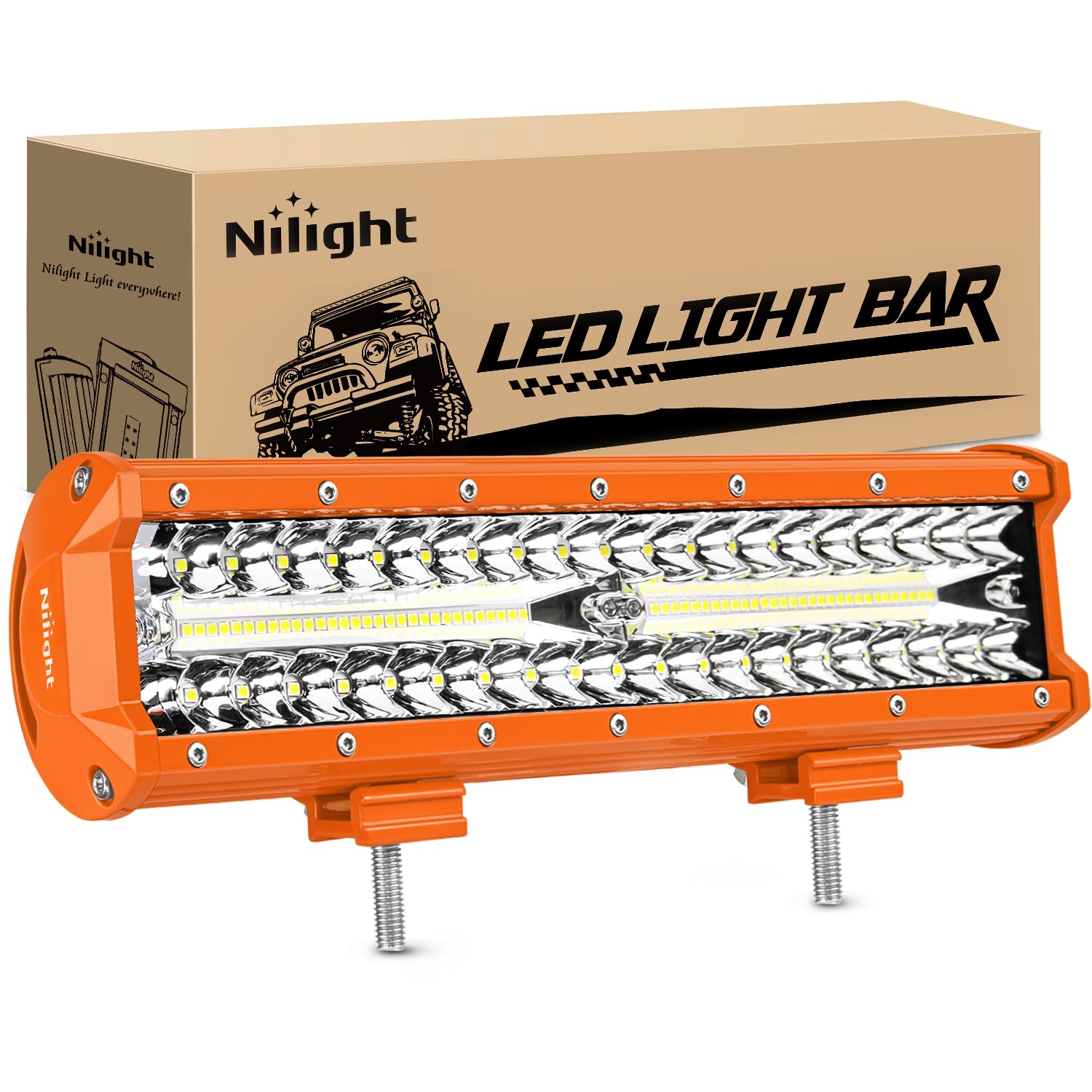 Nilight LED Light Bar 12Inch 300W Flood Spot Combo Triple Row Driving Lamp Roof Bumper Off Road Work Lights for Van Camper Wagon Car Pickup Golf Cart ATV UTV SUV Truck Boat 4x4