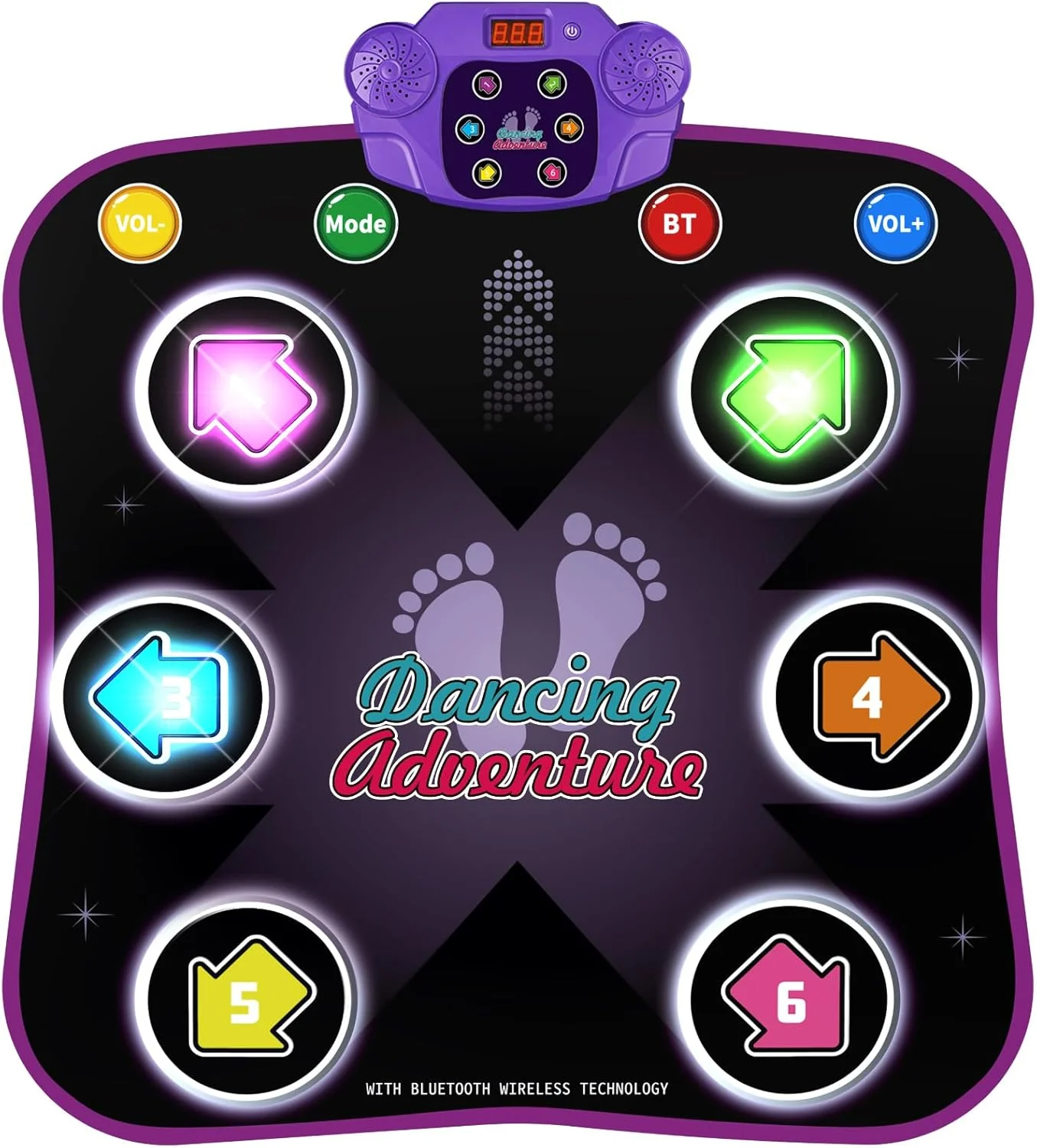 Flooyes Electronic Dance Mat Toy with Bluetooth and Light-Up Buttons
