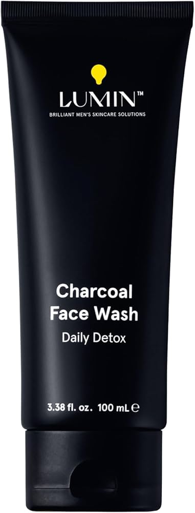 Lumin Charcoal Face Wash for Men – Daily Detox Cleanser, Hydrating Face Wash, Gently Removes Dirt & Oil, Unclogs Pores, Exfoliates, Refreshing Skincare for All Skin Types, 3.4oz