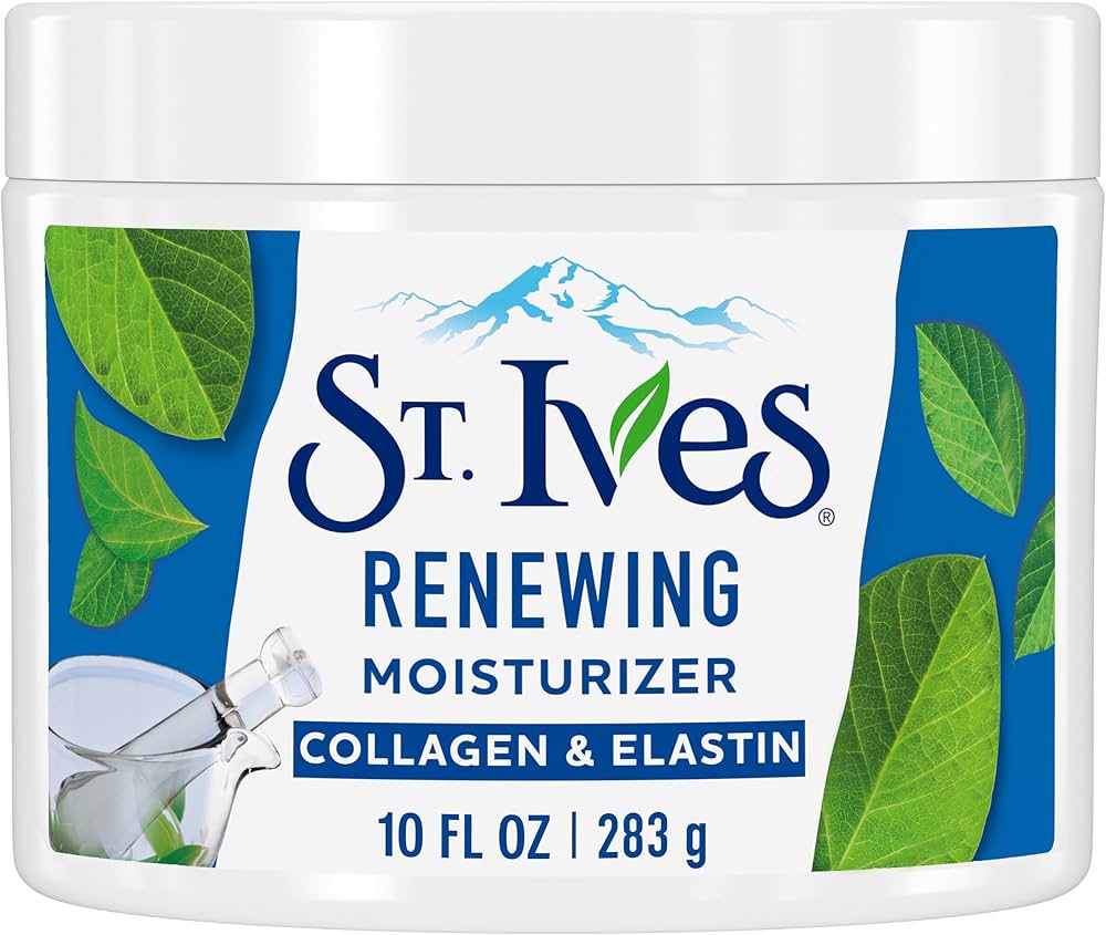 St. Ives Face Moisturizer Cream, Collagen and Elastin, Renewing Facial Moisturizer for Women, Paraben Free, Dermatologist Tested Daily Moisturizing for Dry Skin Cruelty Free, 10 oz