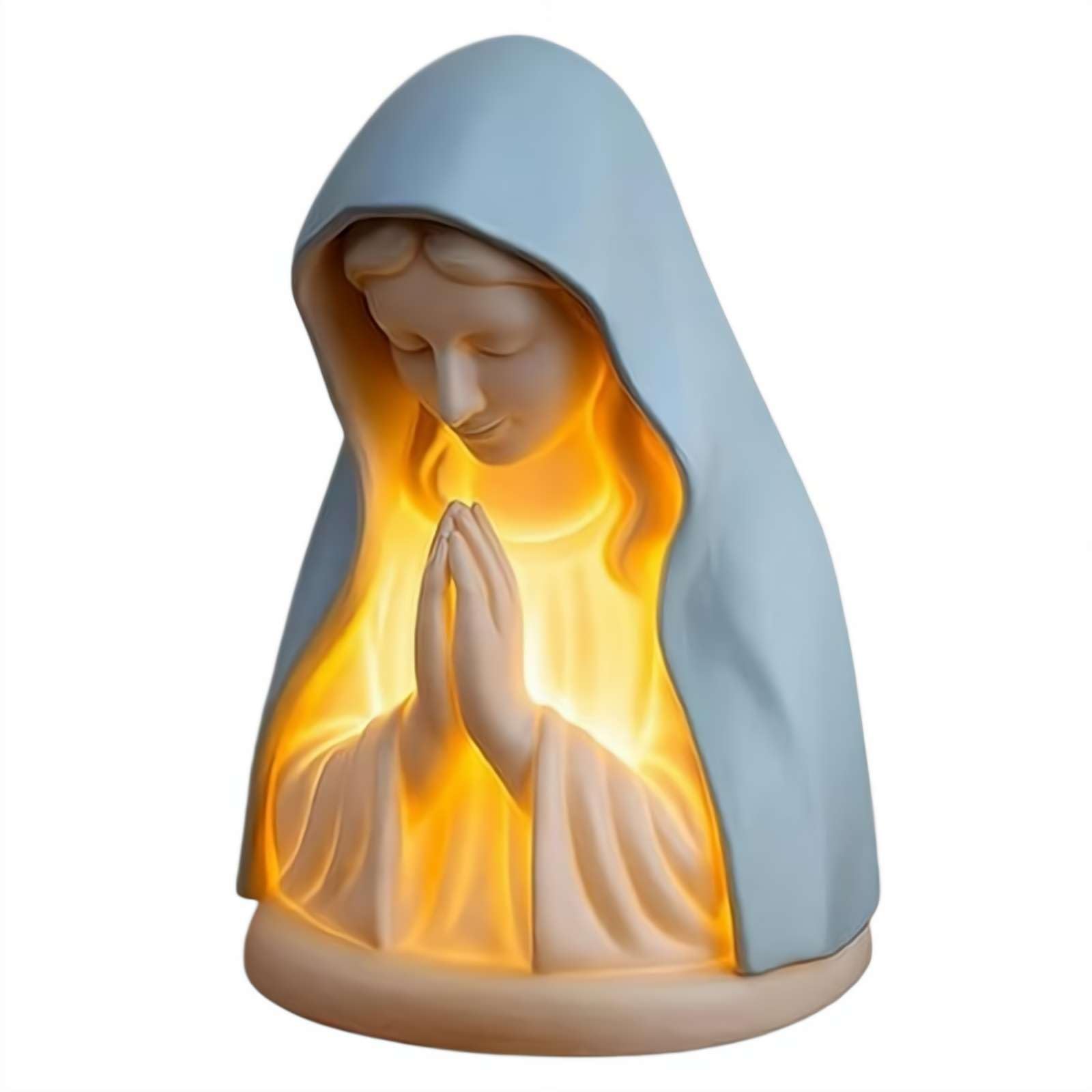Virgin Mary Prayer Night Light Resin Virgin Mary Catholic Decor Table Lamp Handcrafted Home Decor for Bedroom Living Room