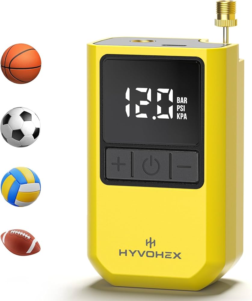 Ball Pump for Sports Balls, Portable Electric Basketball Pump Ultra Fast Inflation, with Digital LED Display Air Pump for Balls, Preset Pressure with Ball Needle for Soccer, Volleyball