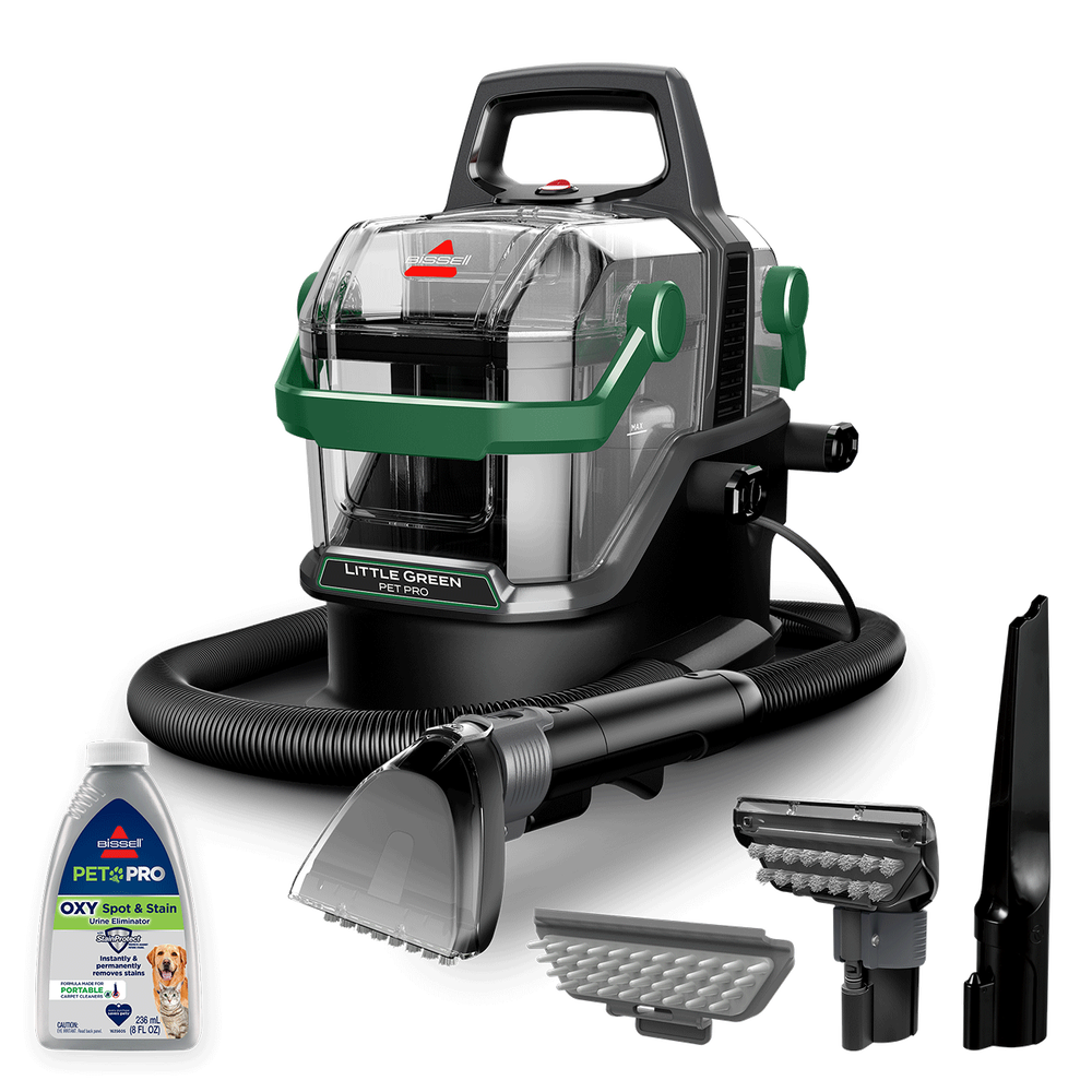 BISSELL Little Green Pet Pro Portable Carpet and Upholstery Deep Cleaner, Car/Auto Detailer with Self-Cleaning Tough Stain, Pet Hair Removal, Crevice Tool (3909)