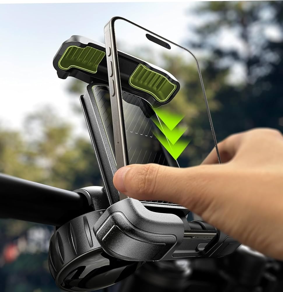 LISEN Bike Phone Holder, [Super Easy Install] Motorcycle Phone Mount Ebike Accessories Bicycle Handlebar Holder Mount Gift for Adults Kids Mountain Mini Bike Gear Accessories for iPhone Samsung Pixel