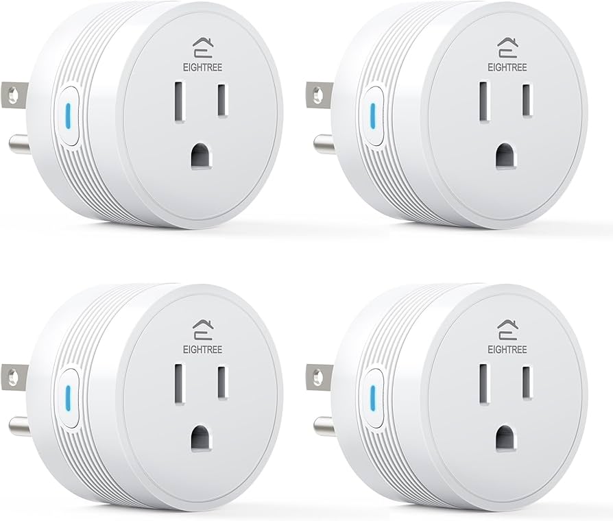EIGHTREE Smart Plug, WiFi Outlet Works with Alexa & Google Home, Smart Home Socket with Remote Control & Timer Function, 2.4GHz WiFi Only, 4 Packs
