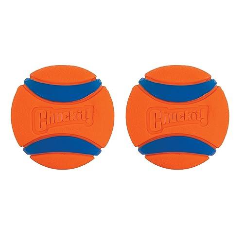 Chuckit! Ultra Ball Dog Toy - Medium Bouncy Fetch Balls For Dogs 20-60 lbs - Made from Durable Rubber - Floating Water Pet Toys - Size Medium - 2.5-inch Diameter - Pack of 2