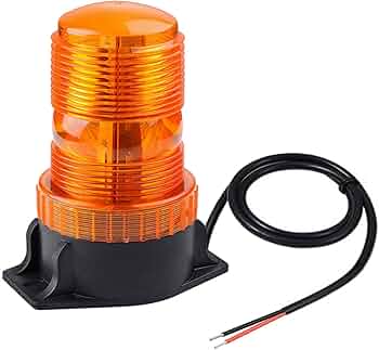 Car Amber LED Strobe Lights, Magnetic Vehicle Safety Warning Emergency Flashing Beacon Lights, Automitive Roof Top Flasher Lamp Accessories, Universal for Trucks Tractor Bus (Orange)