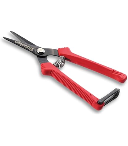 Saboten SD-8 Japanese Micro Tip Harvesting Snips, Ultra-Light 2.3 oz (65g) Pruning Scissors for Herbs, Flowers & Vegetables, HRC60 Blade Steel, Spring Action + Safety Lock, Made in Japan