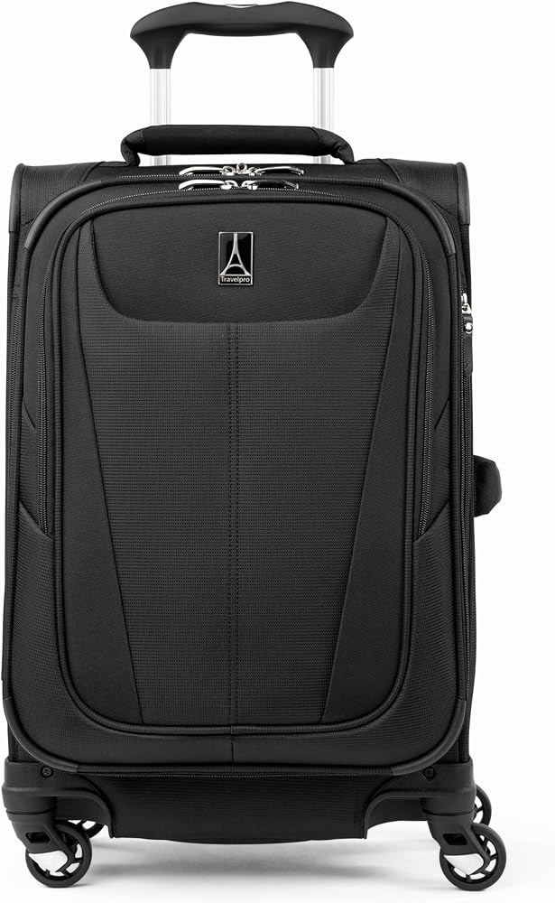 Travelpro Maxlite 5 Softside Expandable Luggage with 4 Spinner Wheels, Lightweight Suitcase, Men and Women, Black, Checked-Medium 25-Inch