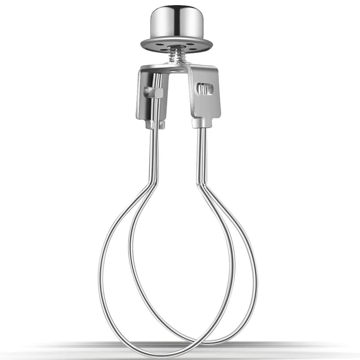 yuntop Clip on Lampshade Adapter, Lamp Shade Light Bulb Clip Adapter Includes Finial, Lamp Shade Holder for Clip On Light Bulbs(1Pcs, Silver)