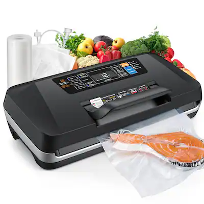 95kPa Food Vacuum Sealer Machine, 230W Automatic Food Sealer for Sous Vide, 10-in-1 Preset Modes with Double Heat Seal, Built-in