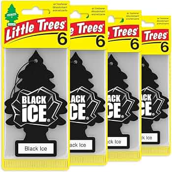 LITTLE TREES Car Air Freshener | Hanging Tree Provides Long Lasting Scent for Auto and Home | Black Ice, 24 Air Fresheners