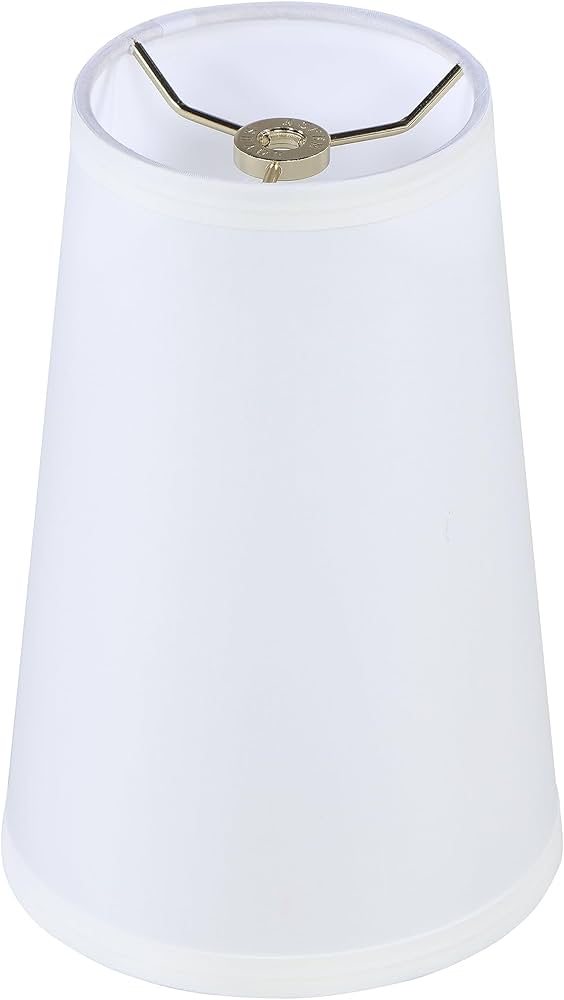 Aspen Creative 32164 Transitional Hardback Empire Shape Spider Fitter Lamp Shade in Off White, 4-1/4" Top x 6" Bottom x 9" Slant