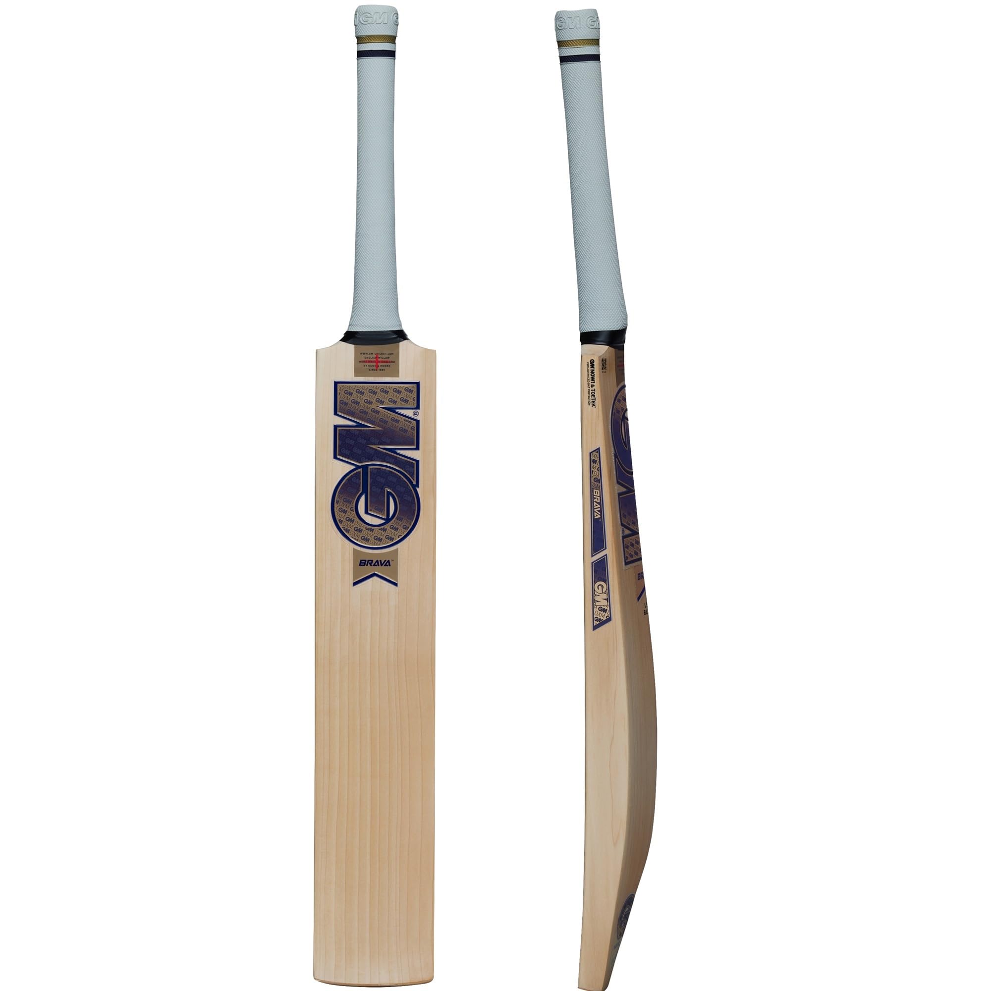 GM Brava 606 English Willow Cricket Bat, Adult Size - Short Handle, Fully Knocked and Ready to Play with Toe Guard and Face Sheet