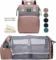 houscly Diaper Bag Backpack with Changing Station: Pink Baby Bags for Girls Boys New Mom Gifts Pañaleras Para Bebe Baby Girl Newborn Essentials Must Haves Baby Shower Gifts Baby Registry