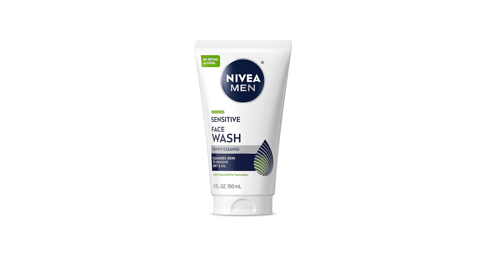NIVEA MEN Sensitive Face Wash with Vitamin E and Chamomile Extract, No Drying Alcohol, Gentle Face Wash for Men with Sensitive Skin, 5 Fl Oz Tube