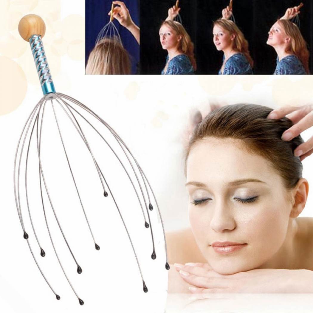 Octopus Head Massager 28 Fingers Scratching Scalp Relaxation Relief Scratcher Relieves Tension Random Body Massager Health Care
