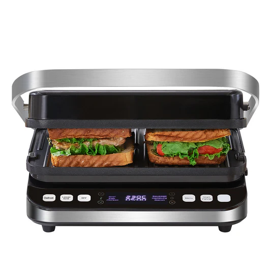 Electric Indoor Grill 1500W -2 in 1 Smokeless Indoor Grill for Kitchen with Non-stick Removable Grill & Griddle Plate,Temperature Control Korean BBQ Grill with 3 Cheese Pans Dishwasher Safe