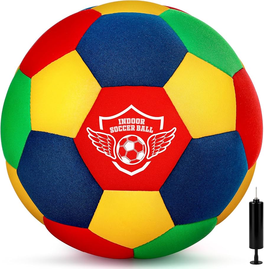 HopeRock Indoor Soccer Ball for Toddlers and Kids, Soft Foam, Size 4 for Youth, Quiet in House, for Boys and Girls Aged 3-10 Years Old