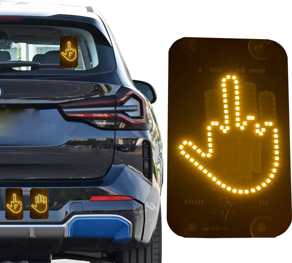 LED Gesture Sign for Car with Thank You and Thumb Lights