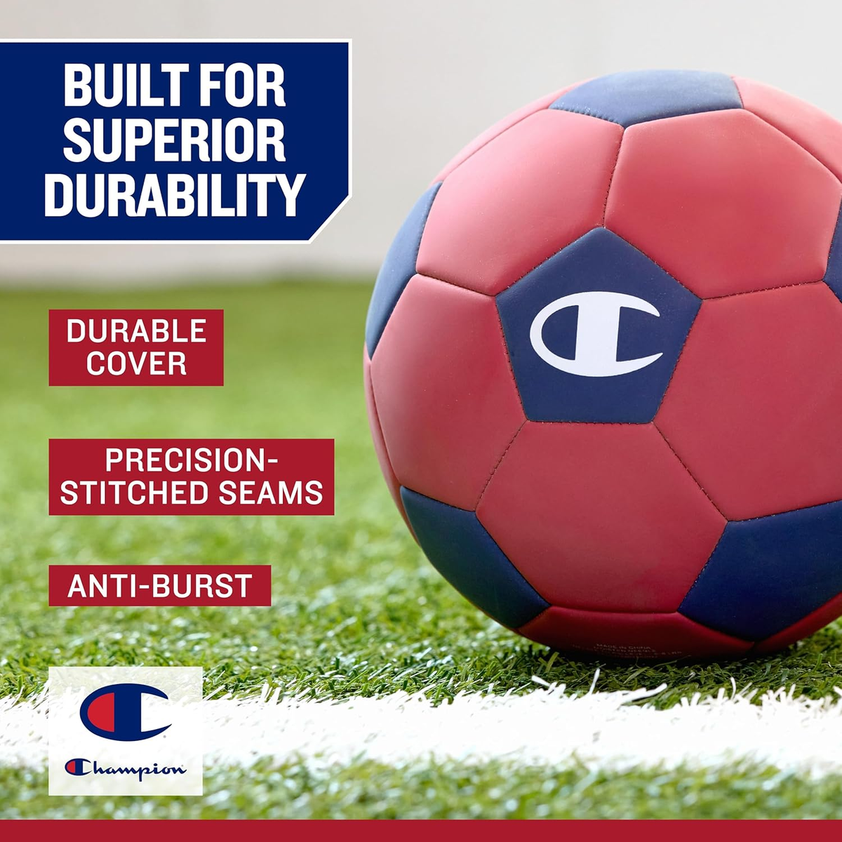 Champion Soccer Ball Youth & Adult – Matte Finish, 32-Panel Design, Enhanced Control, Sizes PVC Cover, Sizes 3,4 and 5 for Indoor & Outdoor Training, Includes 6" Pump