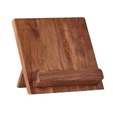 Scalloped Wooden Cookbook Stand for Kitchen Counter