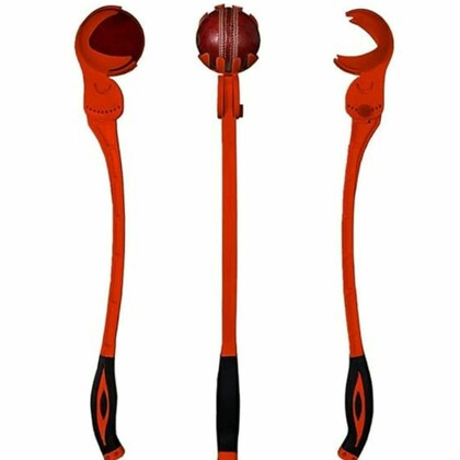 Side Arm Ball Thrower for Cricket - Cricket Side Arm Ball Thrower Stick for Speed, Practice, & Training - Ball Thrower for Kids Cricket & Softball, Tennis Ball Thrower for Cricket Practice (Orange)