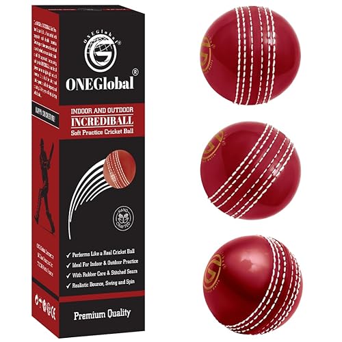 Soft Rubber Cricket Ball for Practice | Outdoor & Indoor Practice Cricket Ball with Core & Stitched Seam