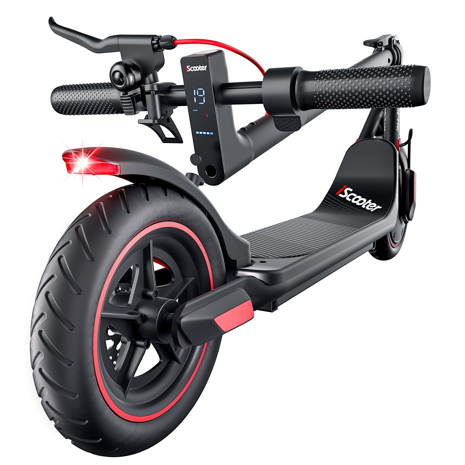 iScooter Electric Scooter Adults & Big Kids, 500/650 Peak Power, Up to 15/18/25 Miles Range, 19/22/25 MPH Top Speed, Cruise Control, Dual Braking System, Foldable E Scooter for Commuting & Campus Use