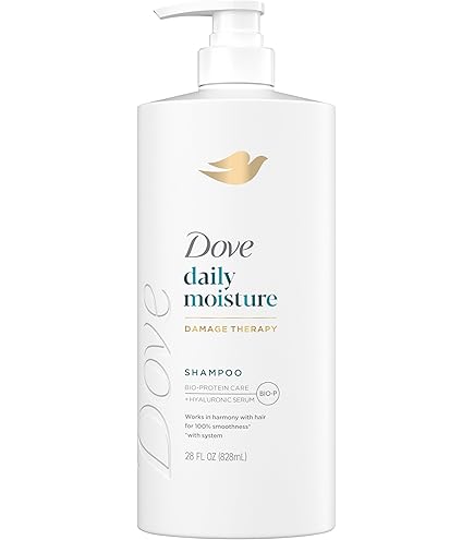 Dove Damage Therapy Shampoo Daily Moisture for Dry Hair with Bio-Protein Care Technology and Hyaluronic Serum 28 Fl Oz