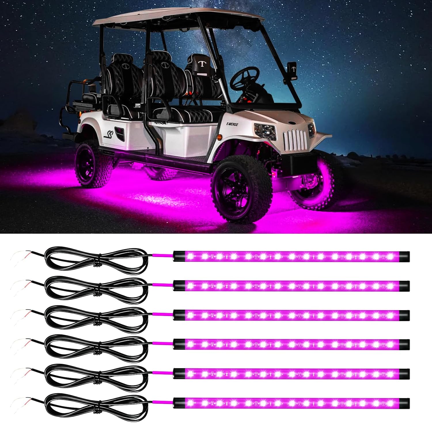Car Led Light Strip,Pink Interior Lights for Trucks 30CM 15 SMD IP67 Waterproof Car Underglow Lights for Car Motorcycles Boat Golf Cart Home Decoration with 3M Tape