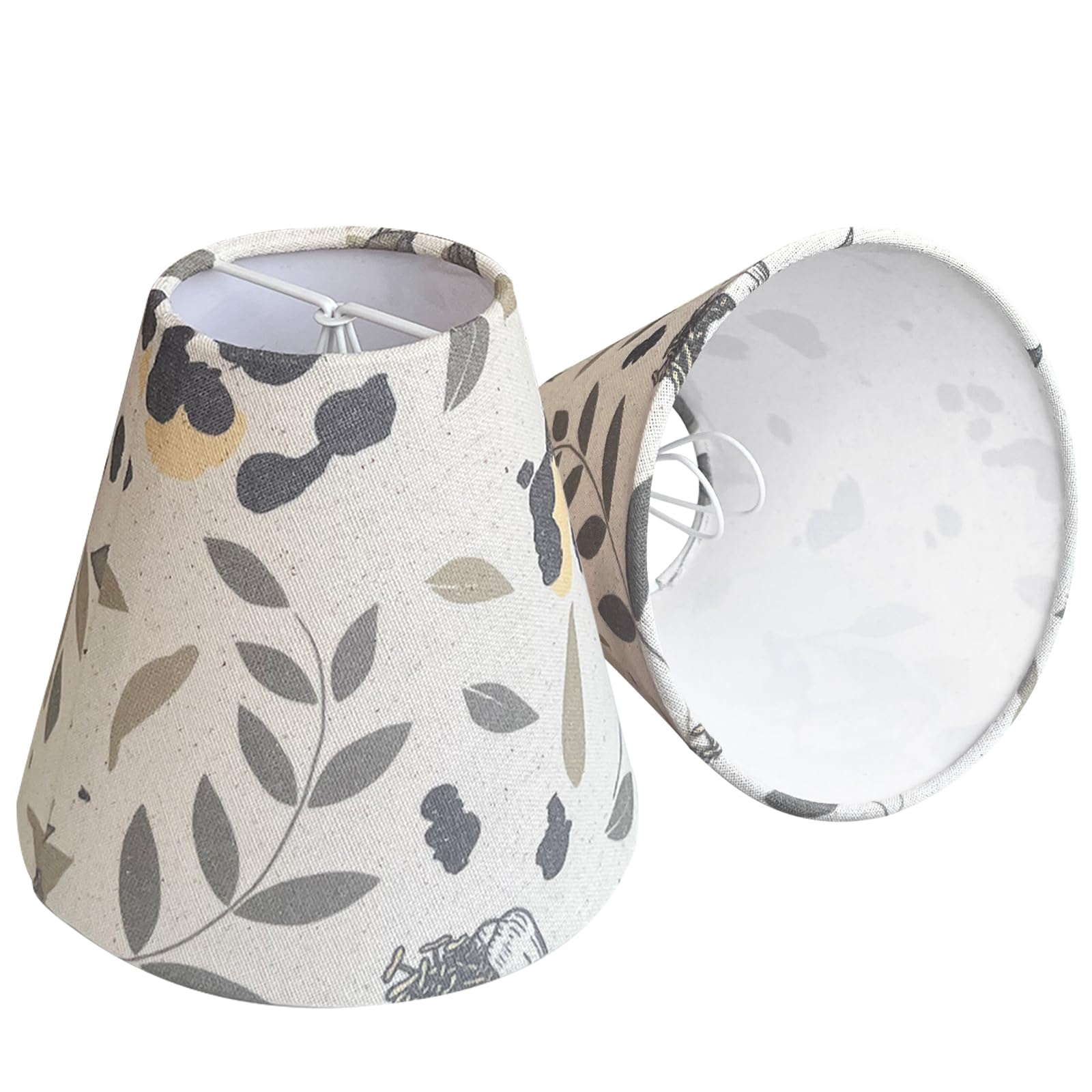 TOOTOO STAR Small Lamp Shade Set of 2 Clip-On Shades 3" X 6" X 5" Burlap Lampshade Clip On Bulb Farmhouse Chandelier Shade