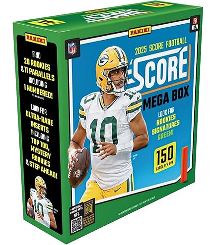 2025–26 Panini Score NFL Football Mega Box – Official Trading Cards – Mega Box Exclusive Parallels, Rookie Cards & Inserts – Sealed Retail Box