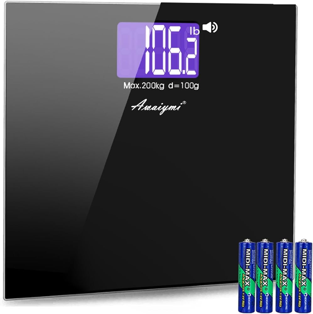 440 lb Large LCD Screen Talking Scales for Body Weight,Loud and Clear Voice Talking Scales for Visually Impaired, Talking Bathroom Scale, Includes Batteries & Anti Slip Pad