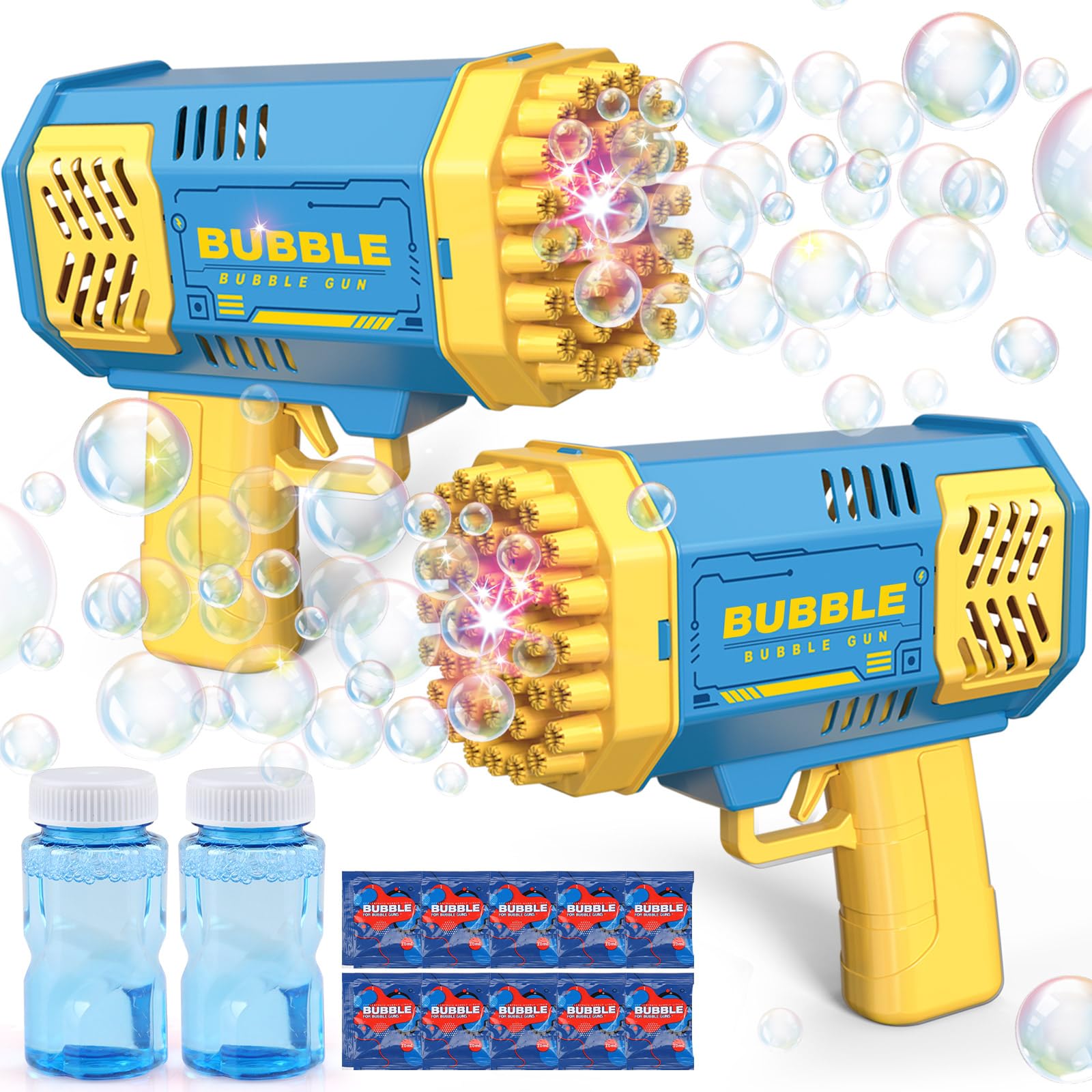2 Pack Bubble Machine for Kids with Bubble Solution