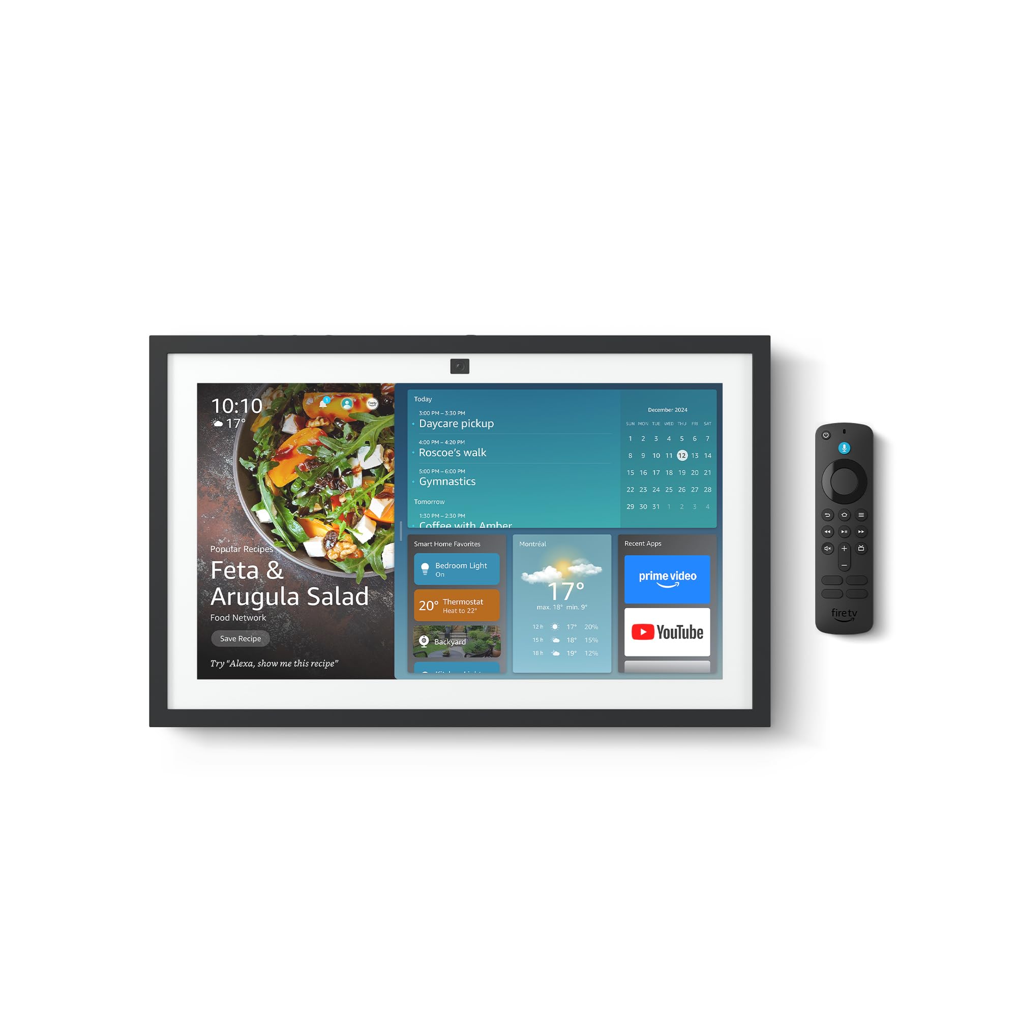 Amazon Echo Show 15 (newest model), Full HD 15.6" kitchen hub for home organization, with built-in Fire TV, Designed for Alexa+