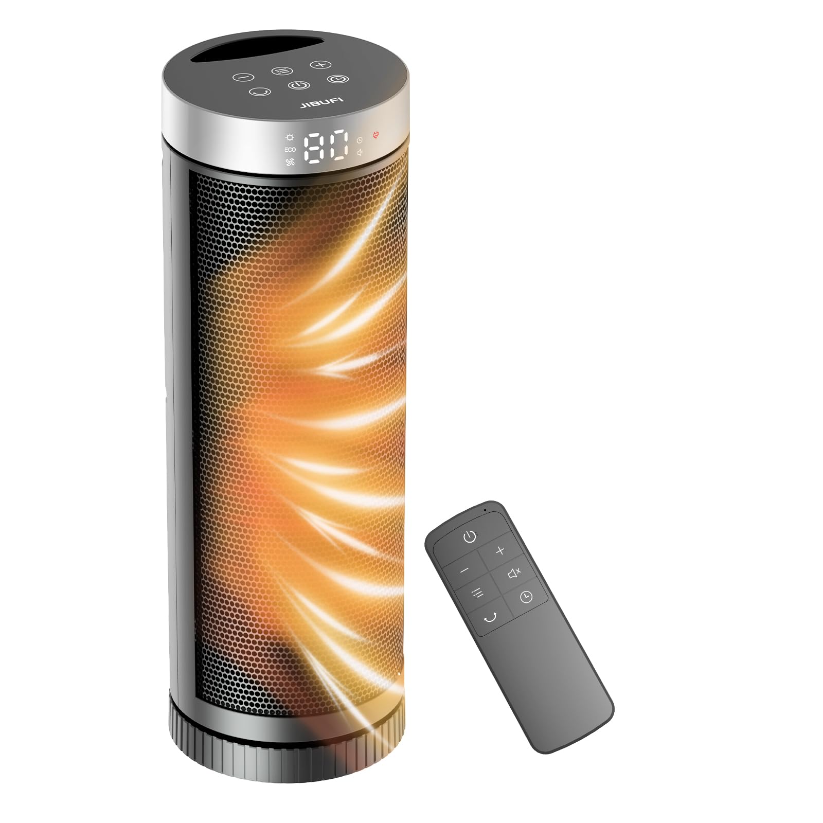 Ceramic Space Heater, Portable Indoor Heater with Remote Control, Three Heating Modes, Overheat and Tip-Over Protection, Suitable for Home, Office, Bedroom, Indoor Use