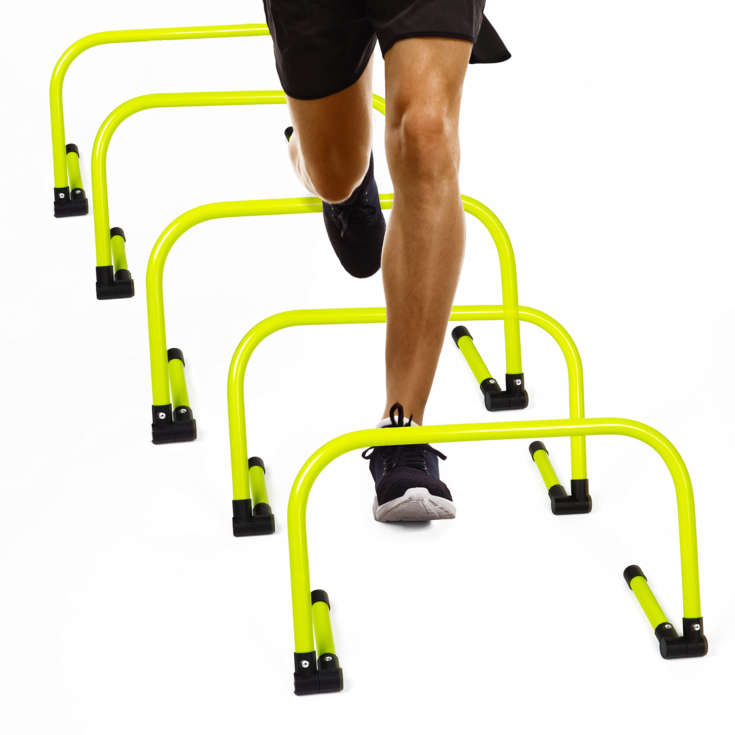 Body Sport Adjustable Athletic Speed Training Hurdles, Jumping & Speed Training Fitness Equipment, Hurdles for Track & Field, Basketball, Soccer & More, Set of 5