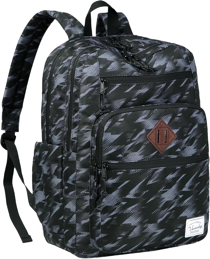 VASCHY Travel Backpack,Bookbag Schoolbag Casual Daypack for High School/College/Adults/Men/Work Black Camo