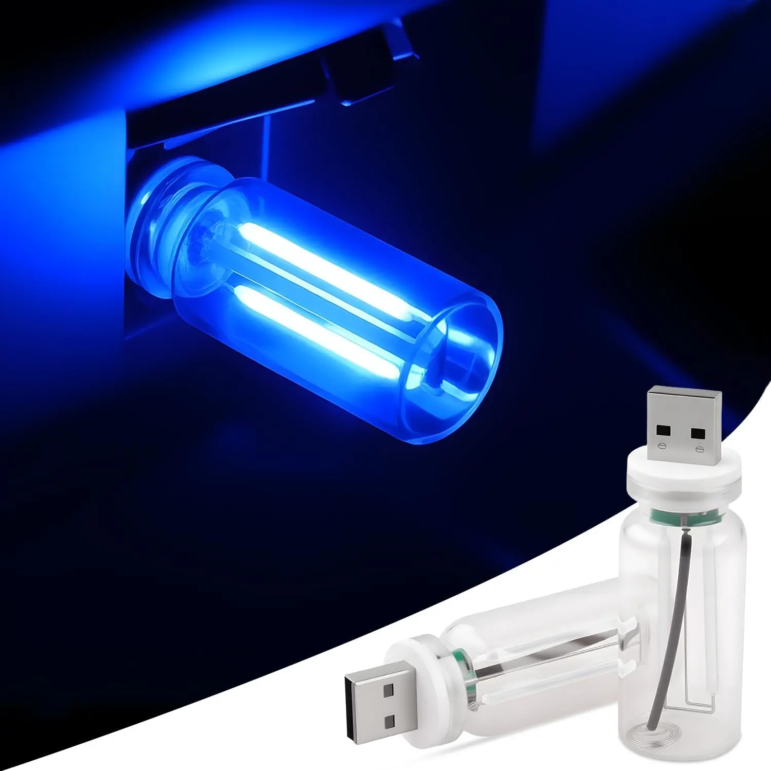 Car USB Night Light Touch Dimmable Mini Ambient Interior Light