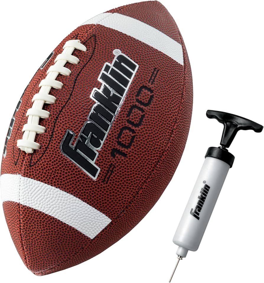 Franklin Sports Youth + Adult Footballs - Extra Grip 1000 Official Size, Junior + Pee Wee Kids - 1 + 12 Packs