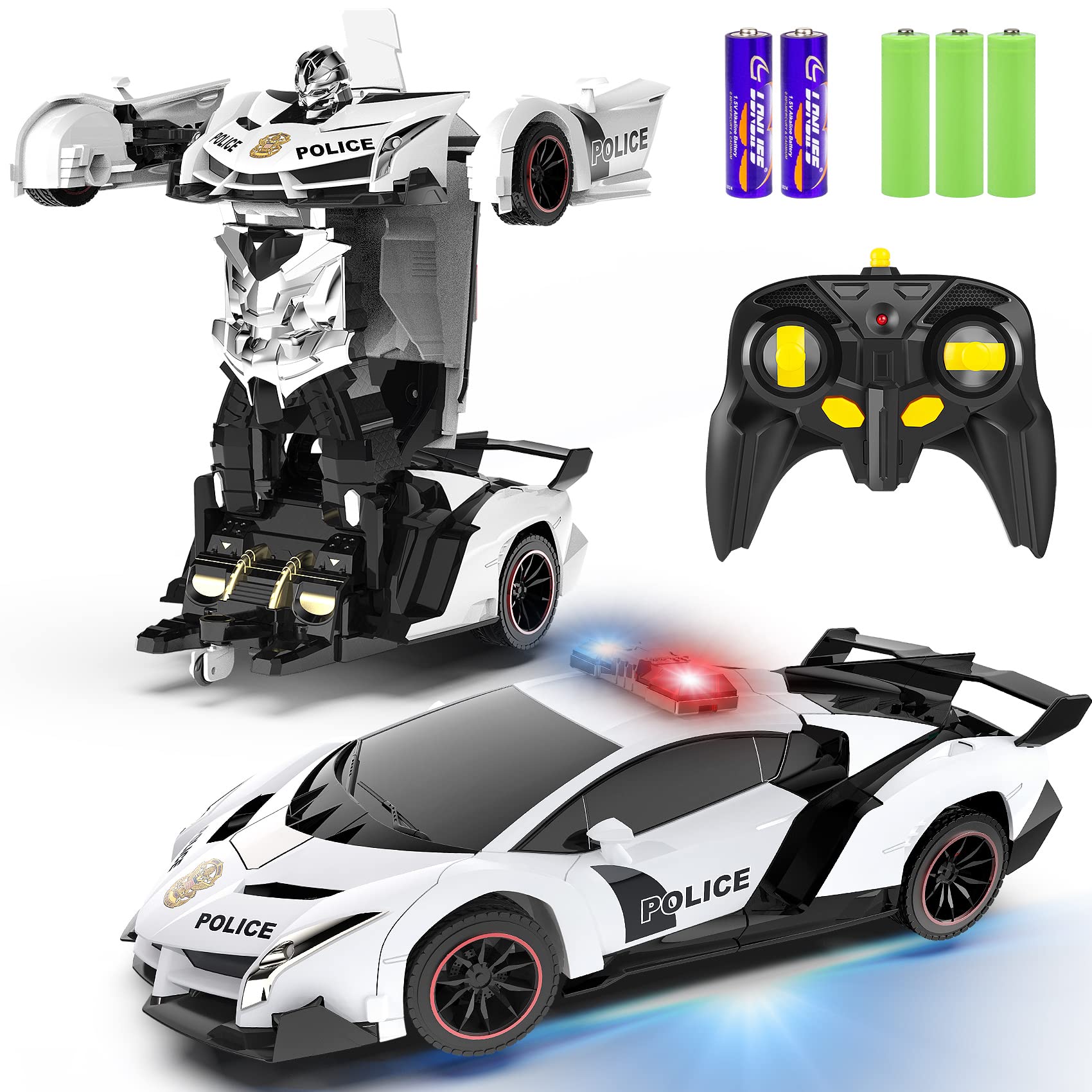 Remote Control Transforming Police Car Robot Toy