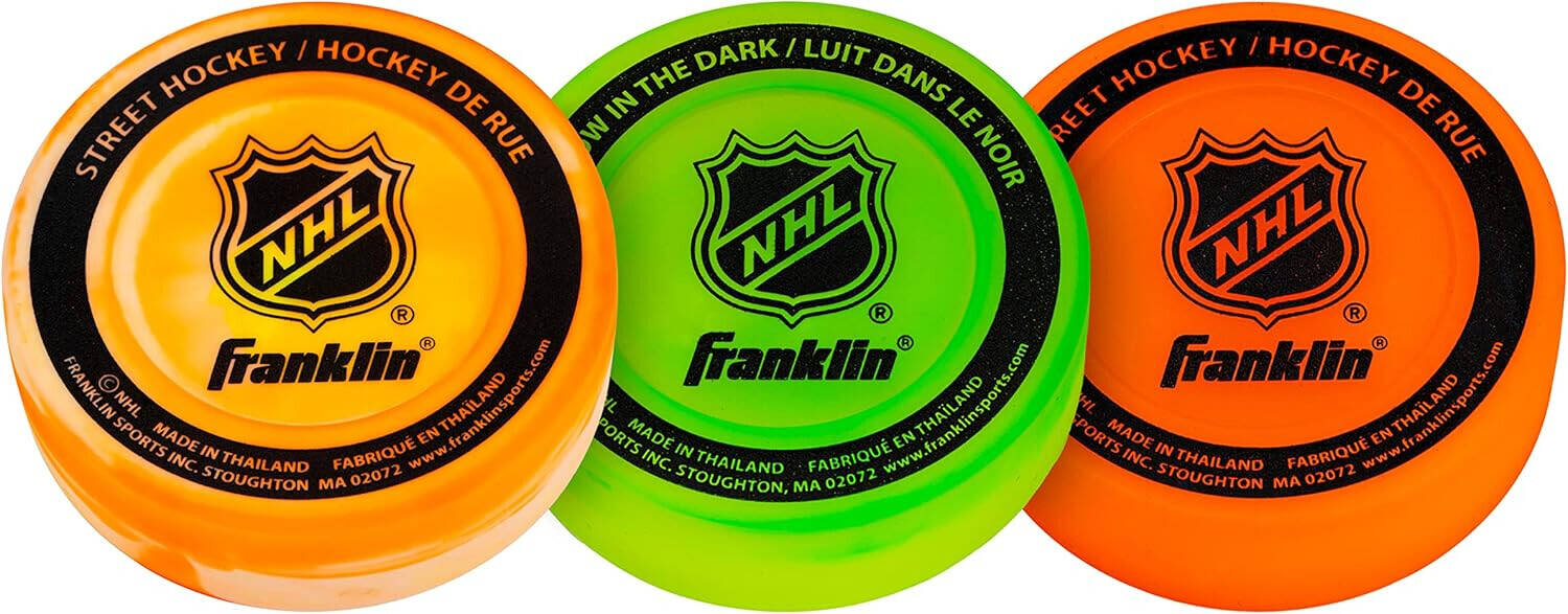 Franklin Sports NHL Street Hockey Balls - No Bounce Outdoor Street + Roller Hockey Balls - Official Size for Youth + Adult Street Hockey - Assorted Colors - 1, 2, 3, and 15 Bulk Packs