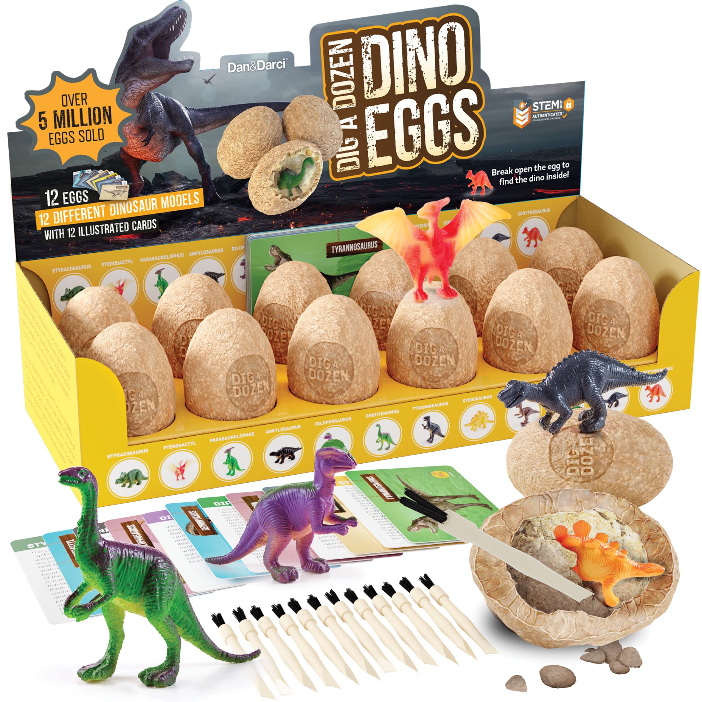 Dan&Darci Dig a Dozen Dino Egg Kit for Kids