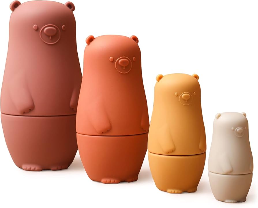 Silicone Matryoshka Stacking Toy Russian Nesting Dolls Baby Montessori Educational Toys Interactive Toys for Kids Sorter toy