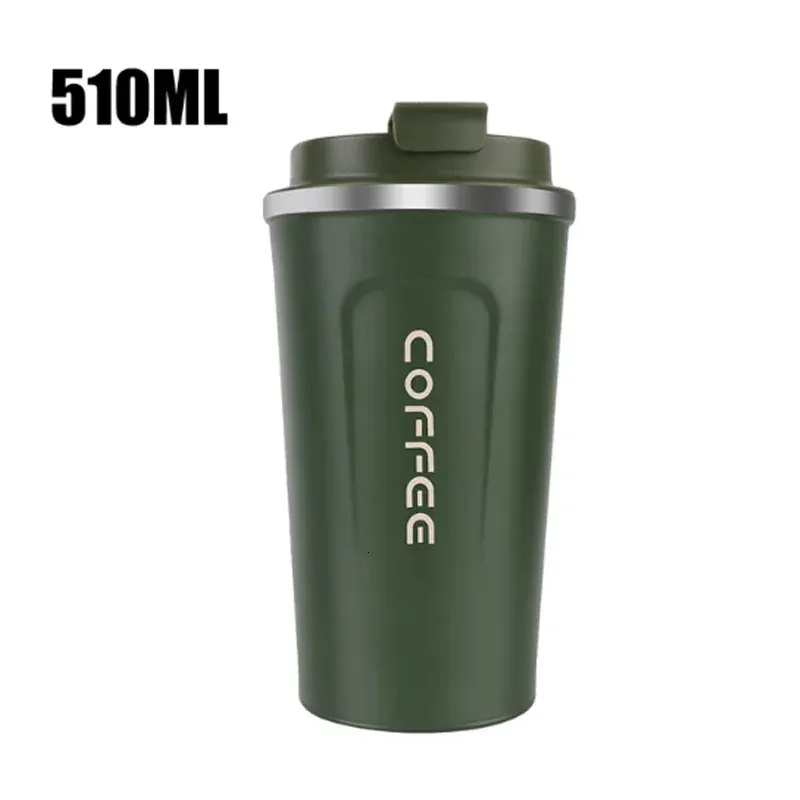 Thermo Cafe Coffee Mug Car Thermos Mug 380/510ML Leak_Proof Travel Thermo Cup for Tea Water Coffee Double Stainless Steel