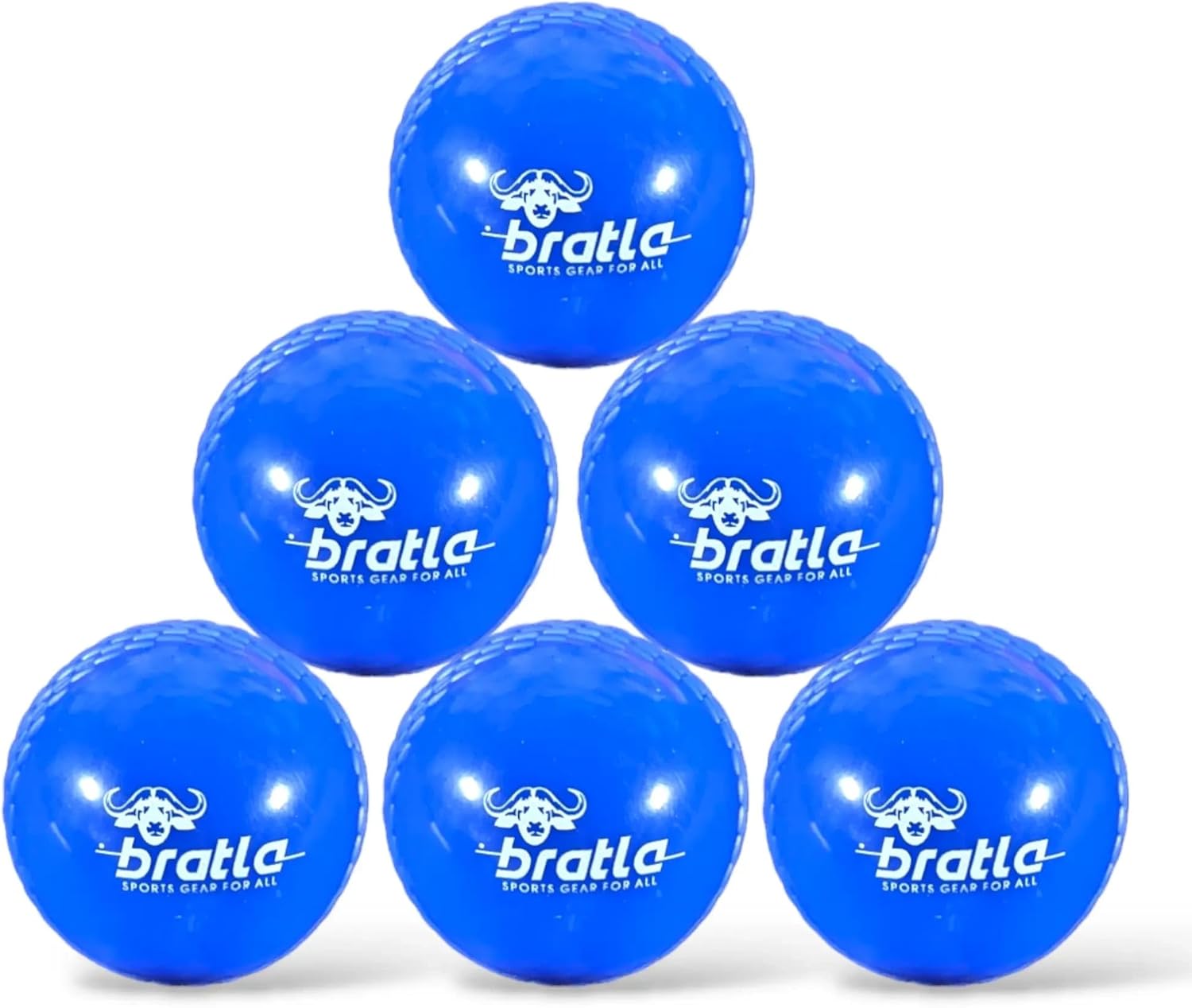 Wind Cricket Balls - Soft Training Practice Cricket Air Balls for Coaching Indoor & Outdoor - Blue Orange Neon/Yellow Pack of 6