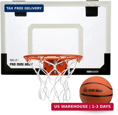 SKLZ Pro Mini Indoor Basketball Hoop - Over The Door – Portable - Great For Home, Dorms, Offices, and Gifts